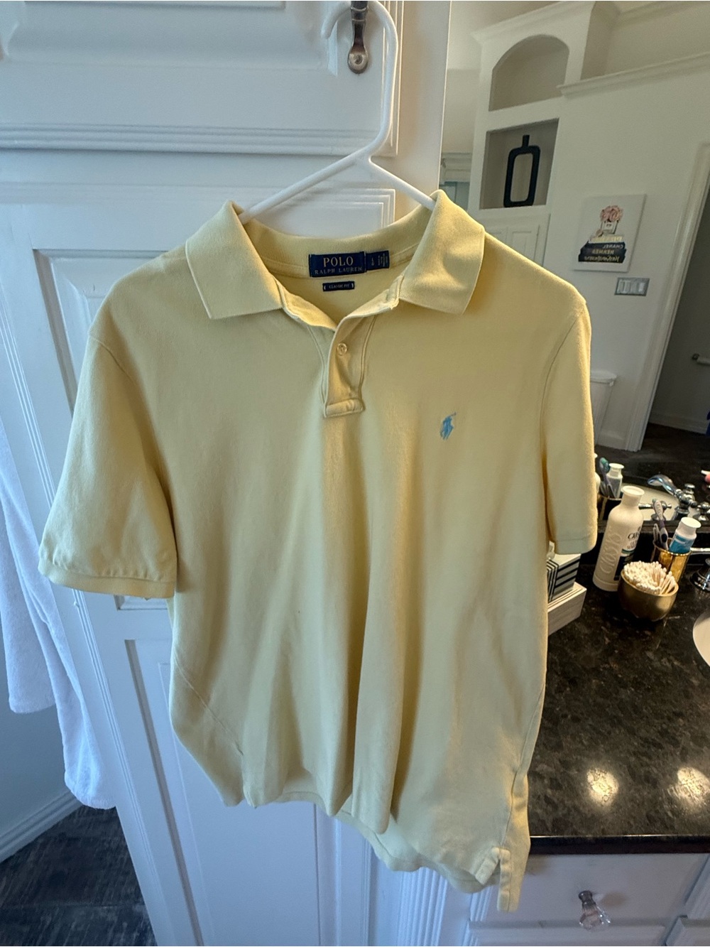 Ralph Lauren Light Yellow Polo Shirt with Blue Pony